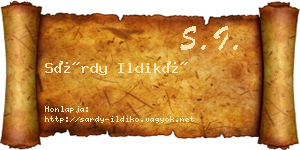 Sárdy Ildikó névjegykártya